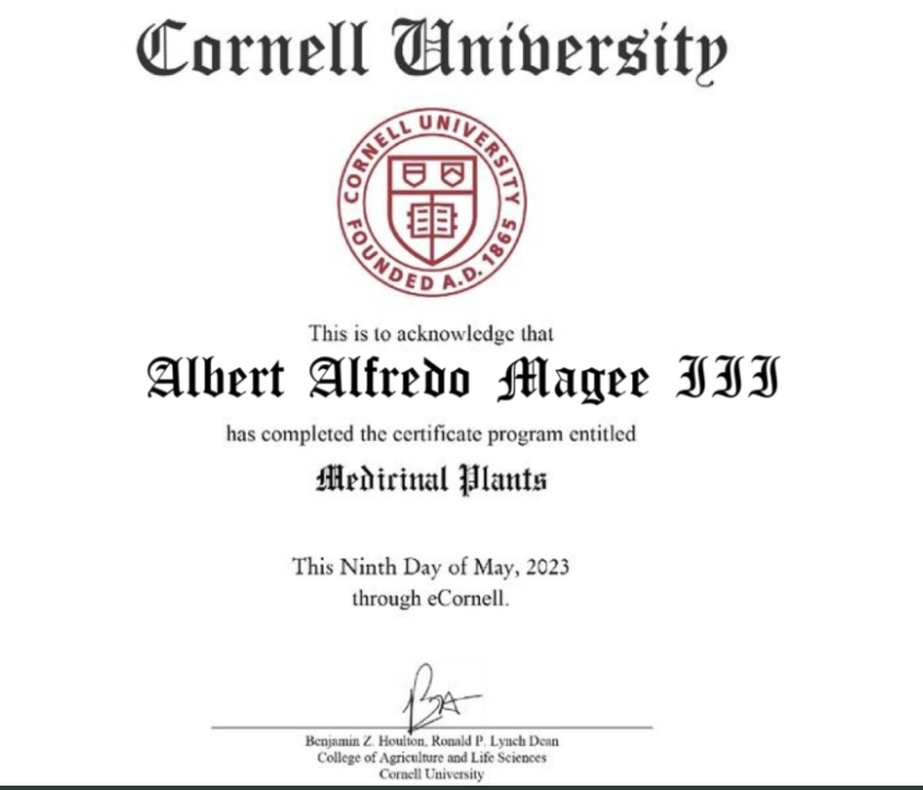 Cornell University Certificate - Medicinal Plants