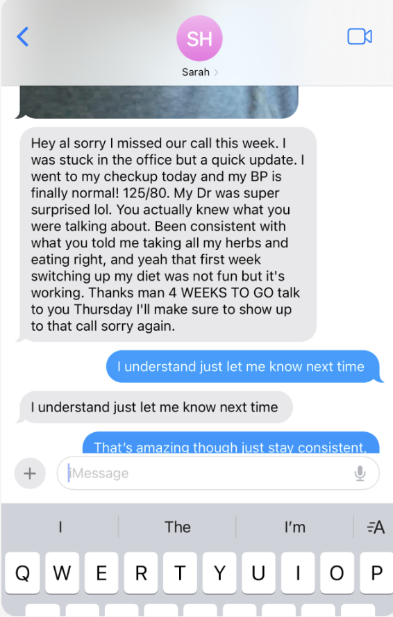 Client testimonial - Sarah